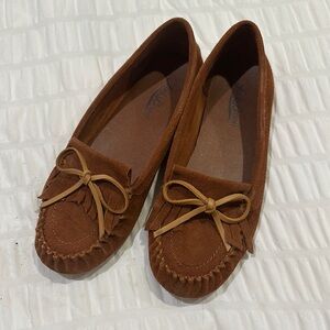 Lucky Brand Brown Suede Moccasins with Bow